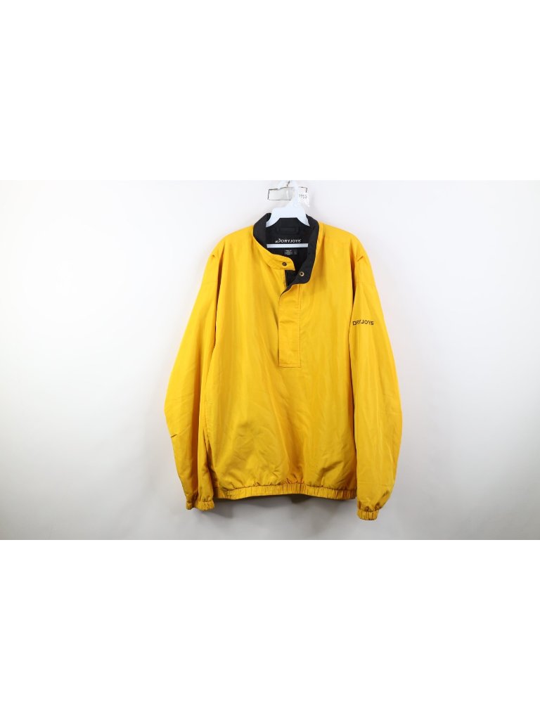Footjoy Dryjoys Mens L Waterproof Golfing Golf Rain Jacket Windbreaker Yellow
